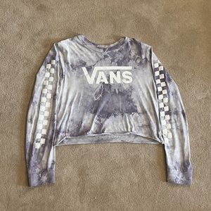 Vans Checkerboard Sea Fog Cloud Cropped Shirt